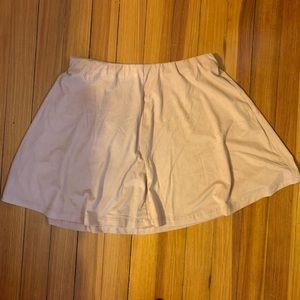 Pink suede mini skater skirt